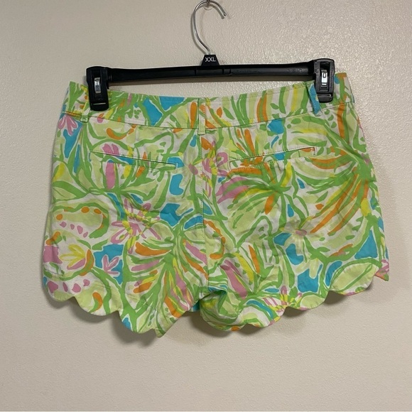 Lilly Pulitzer Shorts Women’s Size 6 Elephant Ear Print Buttercup Scallop Shorts - Picture 4 of 13